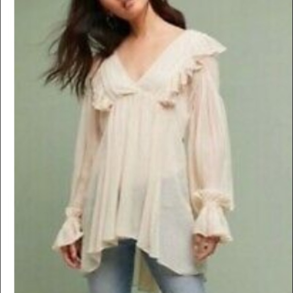 ❤️…Anthropologie Maeve Wynne Tunic Top Blouse Sz6